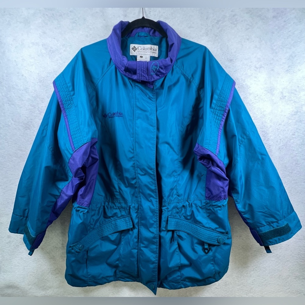 Columbia Sportswear Gizzmo Vintage Jacket Womens Sz L‎ Large Blue Purple